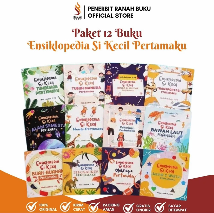 12 Buku Ensiklopedia Anak/Si Kecil Tubuh Manusia Alam Semesta Transportasi Tumbuhan Benda di Sekitar Buah-buahan Dinosaurus